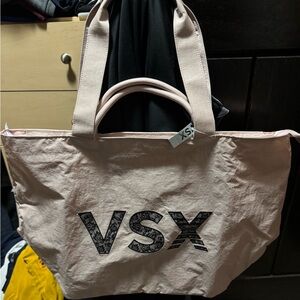 VSX Pale Pink Canvas Tote with Black Logo